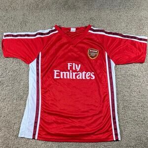 Arsenal Fly Emirates Red Short Sleeve Soccer Jersey Mens Size Medium Preowned